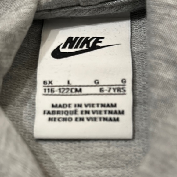 NWT Nike Kids Pullover Long Sleeve Just Do It Hoodie Gray Size 6X (6-7 Years) - Picture 6 of 6